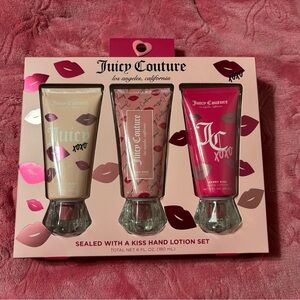 Juicy Couture Sealed With A Kiss Hand Lotion Set - Cream, Pink, Red